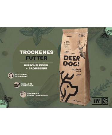 DEER DOG! (1 x 5 kg) | Premium dry dog food with red deer 65% + blackberry for large dogs | Grain-free dry dog food | Dry dog food - Buy Online on GoSupps.com