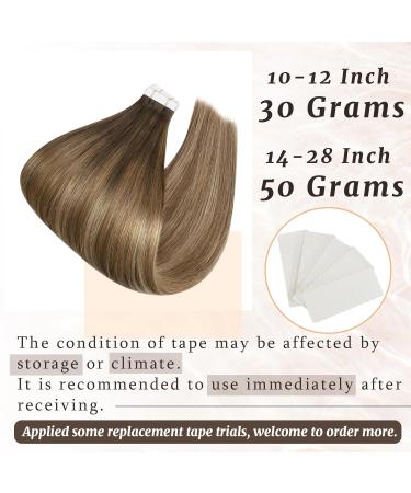 Ugeat Chocolate Brown to Golden Brown Balayage Tape Extensions | Real Hair | 20 Pieces 35 cm 40g #4/10/16 - Buy Online on GoSupps.com