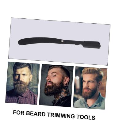 FRCOLOR Engraved Razor Holder - Manual Stainless Steel Shaving Tool for Men - Ideal for Straight Razors & Beard Grooming - Black (1 Count - Buy Online on GoSupps.com