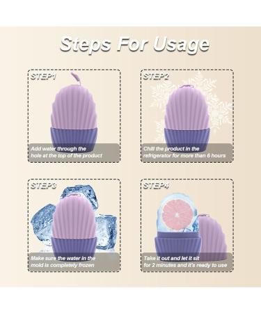 Facial Ice Mold & Roller - Silicone Ice Massager for Eye Puffiness Relief & Skin Care - Reusable Face Cooling Tool in Purple - Buy Online on GoSupps.com