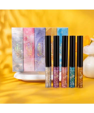  Zestivra Glitter Mascara for Women - 5x Lengthening Mascara Smudge-Resistant Eyelash Primer Ideal for Cosplay Weddings Stage Performances and Parties - Buy Online on GoSupps.com