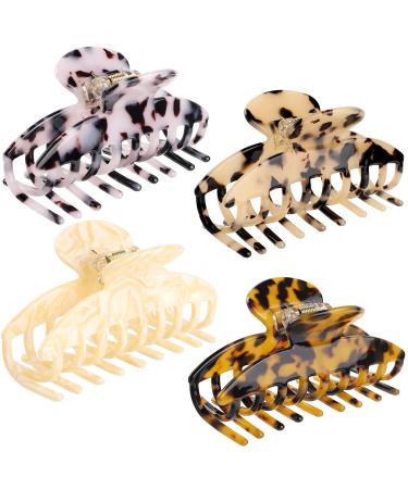 4 PCS 3.7 Inch Large Hair Claw Clips Strong Hold Hair Clips Non-slip Accessories for Thin Hair Thick Hair for Women Girls