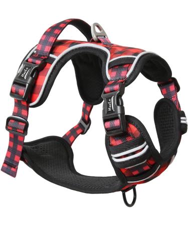 Heele Adjustable No-Pull Dog Harness | Reflective & Breathable for Small Dogs | XS (Chest 33-43cm) | Black-Red - Buy Online on GoSupps.com