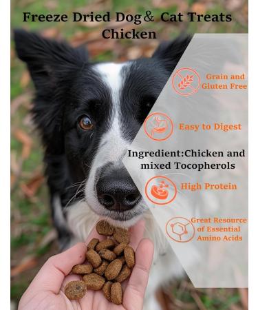 Freeze Dried Dog & Cat Treats Chicken for Puppy/Small/Medium/Large Dogs Grain & Gluten Free Dog & Cat Food Toppers High Protein Easy to Digest No Artificial Additives Perfect Snack or Topper 2 Pack Chicken 226 g (Pack of 2) - Buy Online on GoSupps.com