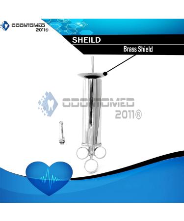 OdontoMed2011 8 oz Ear Wax Removal Syringe - Brass with Chrome Finish | Veterinary Instruments - Buy Online on GoSupps.com