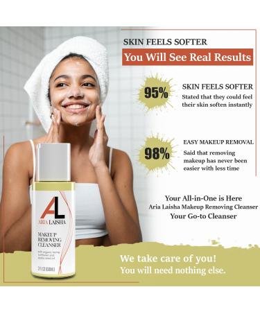 ARIA LAISHA Makeup Removing Cleanser 60ml Gentle Oil-Based Makeup Remover - Organic Hemp Sunflower & Jojoba Oils - Natural Ingredients - Removes Stubborn Makeup Mascara & Impurities - All Skin Types - Buy Online on GoSupps.com