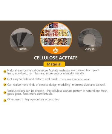 YOU BEAUTIFUL 2 Pack Exquisite Hair Claw Clips - Strong Hold Celluloid Acetate Jaw Clamps for Women - Blue Leopard Print - Includes Protective Jewelry Bag - Buy Online on GoSupps.com