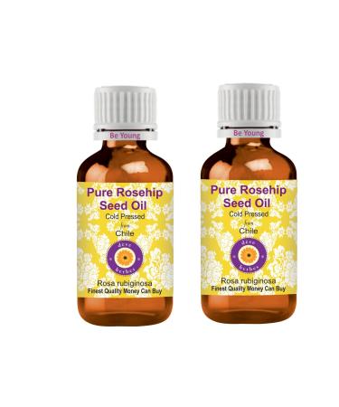 Deve Herbes Deve Herbs Pack of 2 Pure Rosehip Seed Oils (Rosa rubiginosa) Natural Therapeutic Grade Cold Pressed 100 ml x 2 (6.76 oz)