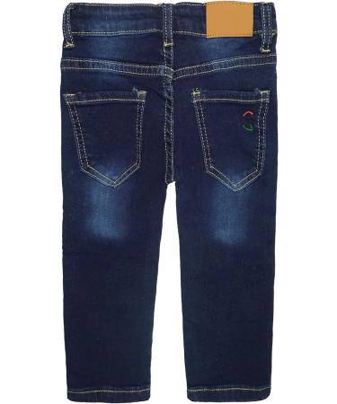 KIDSCOOL SPACE Boys Jeans | 6-7 Years | Straight Fit Ripped Denim Pants | Deep Blue - Buy Online on GoSupps.com