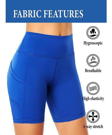 kenlcad Women's High Waist Compression Shorts 3 Pack - Black/Navy Blue/Blue - Small - Buy Online on GoSupps.com