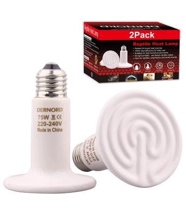 Dernord reptiles thermal lamp Terrarium 75 watt 2 pieces - ceramic heating spotlights for turtle primeval crayfish spider chicks quail e27 heating lamp animals whitex2 75W - Buy Online on GoSupps.com