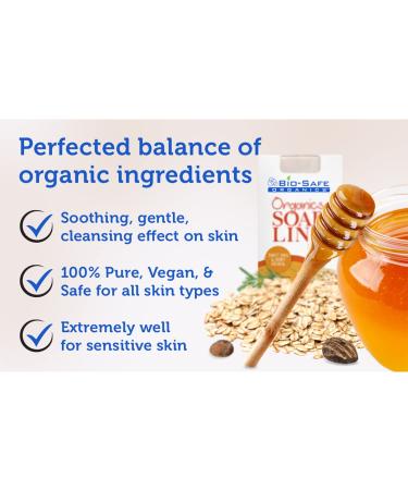 Organic Handmade Shea & Honey Oatmeal Soap | Exfoliating Shampoo Bar | Natural & Moisturizing | 100% Handmade | No GMO SLS Chemicals | Bio-Safe Organics 4 oz - Buy Online on GoSupps.com