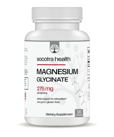 Socotra Health Magnesium Glycinate - High Absorption Magnesium Supplement for Sleep Relaxation - Chelated - Gluten Free - 120 Vegan Capsules