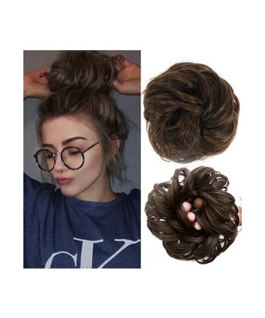 Messy Bun Hair Piece for Women 1PCS Tousled Updo Scrunchie Synthetic Messy Hair Bun Hair Piece Hair Extension Thick Wavy Ponytail Chignon Hairpieces for Women Girls Fake Hair Accessories for Women 8
