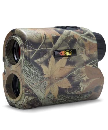 BIJIA Hunting Rangefinder-6X 650/1200Yards Multifunction Laser Rangefinder for Hunting,Shooting, Golf,Camping with Slope Correction,Flag-Locking with Vibration,Speed,Angle,Scan,Distance 650Yards