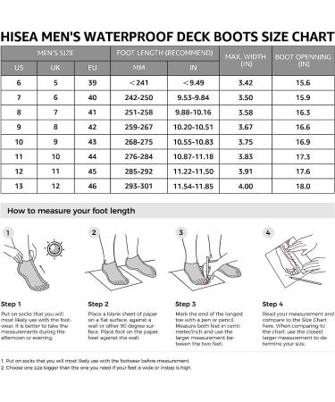 HISEA Men's Deck Boots - Waterproof Saltwater Fishing Booties, Ankle Rain Boots - High Traction, Size 11 Grey - Buy Online on GoSupps.com