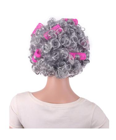 Shop Mapofbeauty 4 Curly Granny Wig with Hair Fibers - Silver Gray Costume & Cosplay Hair Accessory - Buy Online on GoSupps.com