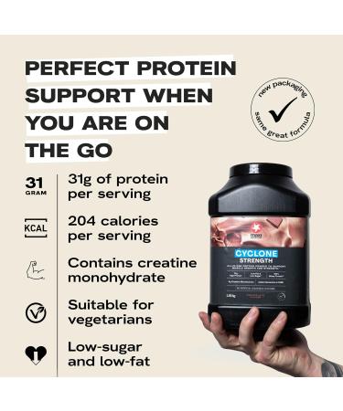 MaxiNutrition Cyclone Chocolate Whey Protein Powder - 31g Protein, Low Sugar & Fat, 204 kcal - 1.26kg (Pack of 1) - Vegetarian-Friendly - Buy Online on GoSupps.com