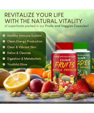 Fruits and Veggies Supplement - 90 Fruit and 90 Veggie Capsules - Supports Energy Levels High Lycopene Vitamins & Minerals - 90 Count (Pack of 2) - Buy Online on GoSupps.com