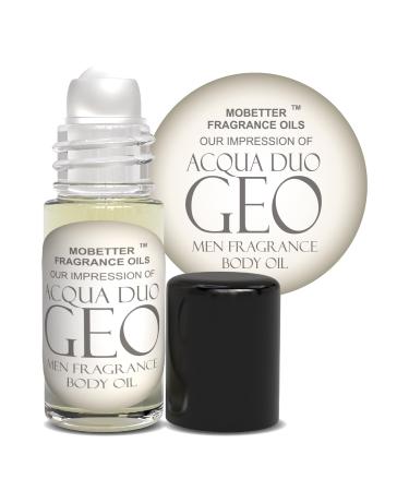 MOBETTER FRAGRANCE OILS Aqua Duo Geo 1 Oz Perfume Fragrance Body Oil for Men