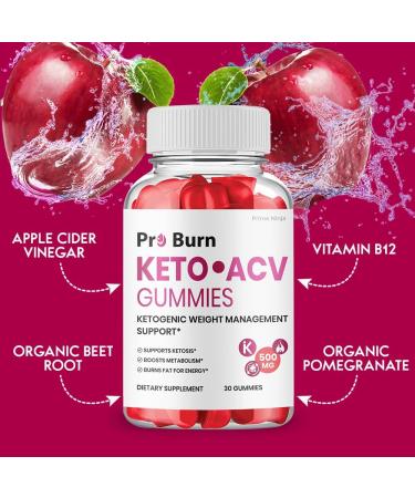 Pro Burn Keto ACV Gummies - Advanced Weight Management Formula | Max Strength | 3 Bottles - Buy Online on GoSupps.com