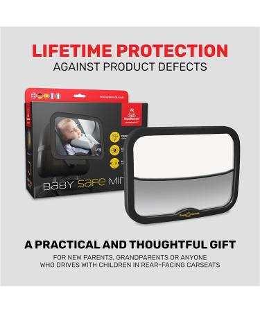 Royal Rascals Baby Car Mirror Safest Shatterproof Back Seat Mirror For Car Crystal Clear Rear View Car Mirror For Baby Baby Car Seat Mirror Car Seat Accessories incl Baby on Board Sign Black - Buy Online on GoSupps.com