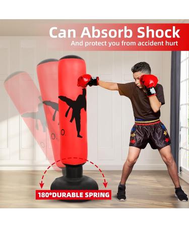 Kids Inflatable Boxing Bag Set with Air Pump and Gloves - 63 Inch | Practice Karate and Taekwondo with Instant Rebound - Buy Online on GoSupps.com