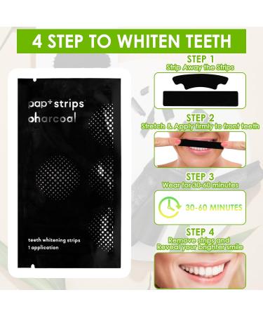 Fluhaw Bamboo Coal Black Tooth Whitening Strips - 7 Pairs for Professional Effect | Sensitive Formula No Mint Taste - Buy Online on GoSupps.com