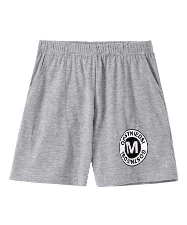 Hansber Kids Boys Running Shorts Workout Short Pants Basketball Football Sportswear Lounge Shorts with Pockets Gray 9-10 Years