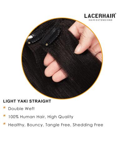 Lacer 10 Yaki Clip in Hair Extensions 120G 7 Pieces 10 Inch - Natural Black Remy Human Hair for Fashion Black Women with Relaxed Hair - Buy Online on GoSupps.com