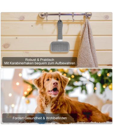Briskore Self-Cleaning Dog & Cat Brush | Efficient Pet Grooming for Short & Long Hair | Remove Undercoat & Fur Easily - Buy Online on GoSupps.com