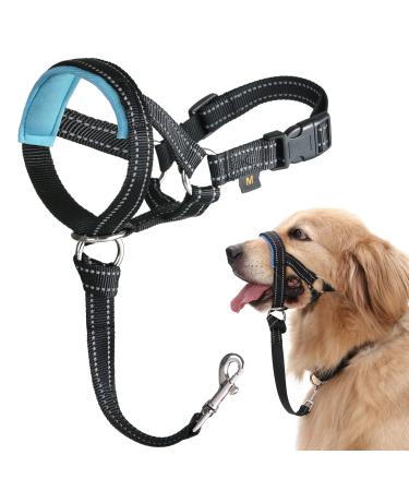 Dog head necklace no pulling the headhaft with soft upholstery durable Labrador including training instructions S blue / black - Buy Online on GoSupps.com