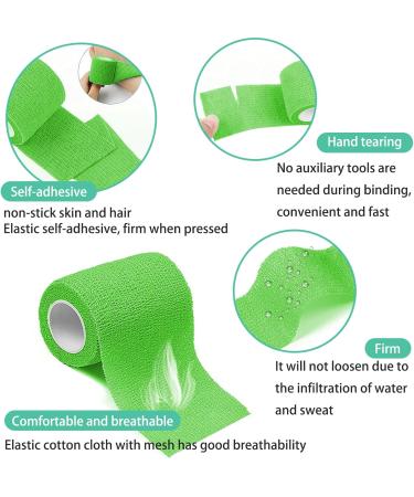 12PC Self-Adhering Cohesive Bandages - 5cm x 4.5cm Elastic Wrap for Horses Dogs & Humans - Durable & Flexible Adhesive Bandage - Buy Online on GoSupps.com