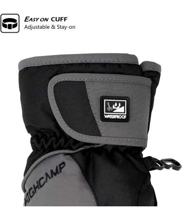 Highcamp Kids Waterproof Ski Snow Gloves S (4-6 Years) - Steel | Cold Weather Winter Gloves for Boys and Girls - Buy Online on GoSupps.com