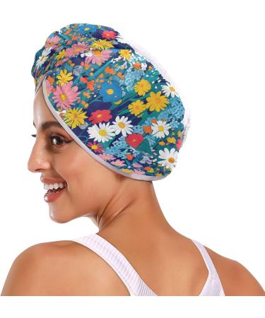 Super Absorbent Midsummer Meadows Hair Towel 2 Pack - Quick Dry Hair Turbans for Women & Girls - Buy Online on GoSupps.com