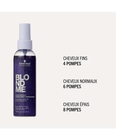 Schwarzkopf Professional BLONDME Bond Repair Purple Spray Conditioner Sans Rin age Neutraliser Sous Tons Jaunes Cheveux Color s claircis D color s D m lant Et Nourissant 150 ml - Buy Online on GoSupps.com