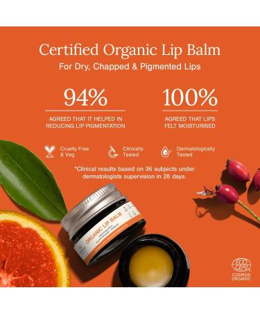 Juicy Chemistry Blood Orange & Rosehip Lip Balm 5 G |Enriched with Natural Ceramides to Hydrate Moisturise & Reduce Pigmentation|Formulated with Organic Castor Oil Jojoba Oil and Vitamin E - Buy Online on GoSupps.com