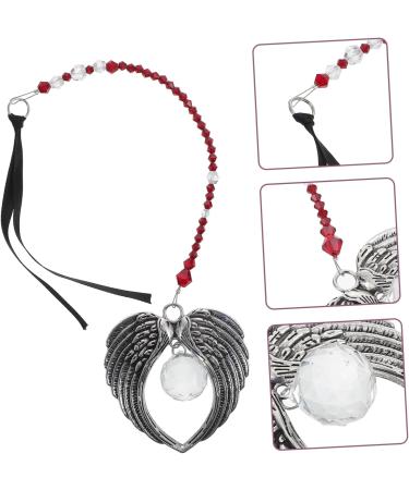 Hohopeti Crystal Pendant Window Decor Retro Home Decor Christmas Zinc Alloy Pendant Commemorate Tree Pendant 39x6.5cm Dark Red - Buy Online on GoSupps.com