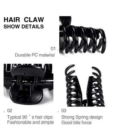 DAYAMY Clear Banana Hair Claw Clips - NonSlip Strong Hold for Thick Hair, 4.3 Inch Big Hair Jaw Accessories for Girls & Women - Buy Online on GoSupps.com