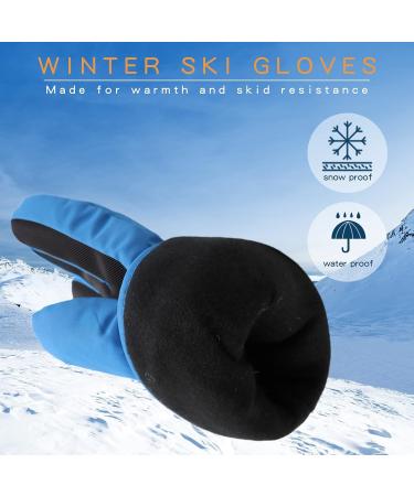 Waterproof Winter Ski Gloves for Kids | Boys & Girls Slipproof Windproof Royal Blue (Ages 11-16) - Buy Online on GoSupps.com