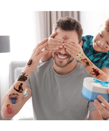 Father's Day Temporary Tattoos - 12 Sheets, 112 Pieces, Dad Themed Stickers for Party Decorations and Favors - Buy Online on GoSupps.com