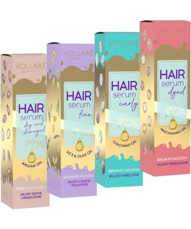 Vollar Cosmetics - Coconut Oil Hair Serum (1 x 30 ml) - Hair Care Serum for Fine and Delicate Curly Hair - Smoothes and Moisturizes - Hair Care Serum for Curly Hair - Buy Online on GoSupps.com