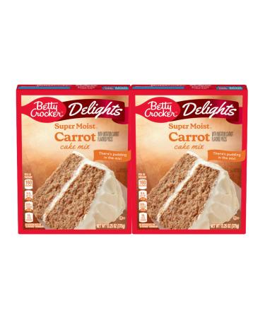 Betty Crocker Delights Super Moist Carrot Cake Mix 376g | Bowl to Oven in Minutes | Pack of 2