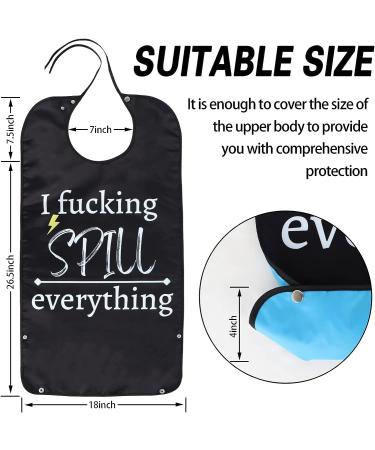 Funny Adult Bibs with Crumb Catcher | Washable & Waterproof | Reusable Gag Gift for Men, Women & Elderly | White Elephant Gift | B Style - Buy Online on GoSupps.com