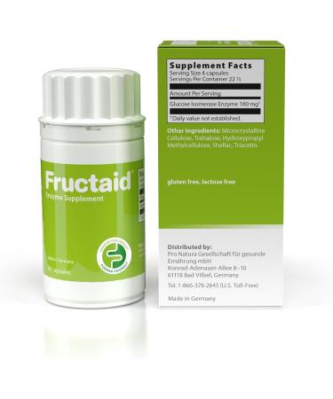 Enzyme Supplement - 90 Capsules so That You can Enjoy Fruits Fruit Juices Soft Drinks and Sweets Again Dietary Supplement Gluten-Free Lactose-Free 1 Count (Pack of 90) - Buy Online on GoSupps.com