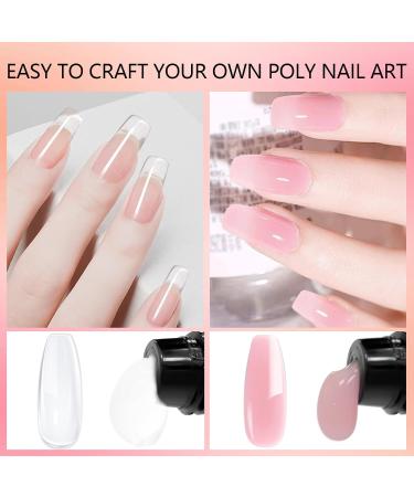 15ml Poly Gel Nail Kit - 2 Colors Starter Set with UV Lamp | DIY Nail Extension Gel at Home - Buy Online on GoSupps.com