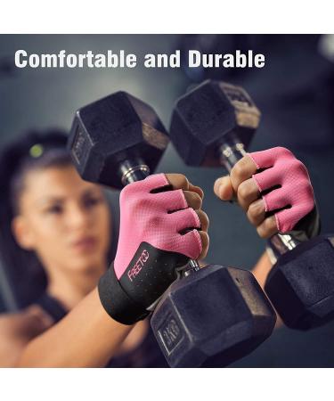Freeetoo Fitness Gloves for Men & Women - Optimal Weightlifting Training & Crossfit Support - Pink L - Buy Online on GoSupps.com