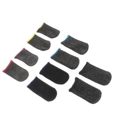 Didiseaon 5 Pairs Finger Cot Toe Protectors Thumb Protector Game Finger Cover Gaming Mobile Game Thumb Sleeves Padded Car Sticker Fingers Cot Decal Medium Protective Case Fiber