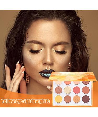 Colorful Eyeshadow Palette | 12 Colors Matte Yellow Glitter Eyeshadow Multifunctional Waterproof High Brightness Cosmetics Eyeshadow Supplies for Eye Makeup Long Lasting for Boys Teens Littryee - Buy Online on GoSupps.com