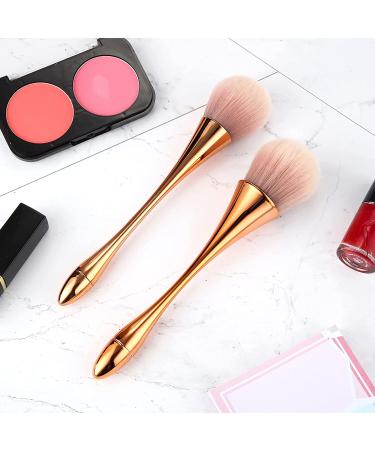 2-Piece Large Mineral Powder & Nail Kabuki Makeup Brush Set - Soft Fluffy Brushes for Full Coverage Loose Powder, Bronzer & Blush - Rose Gold - Buy Online on GoSupps.com